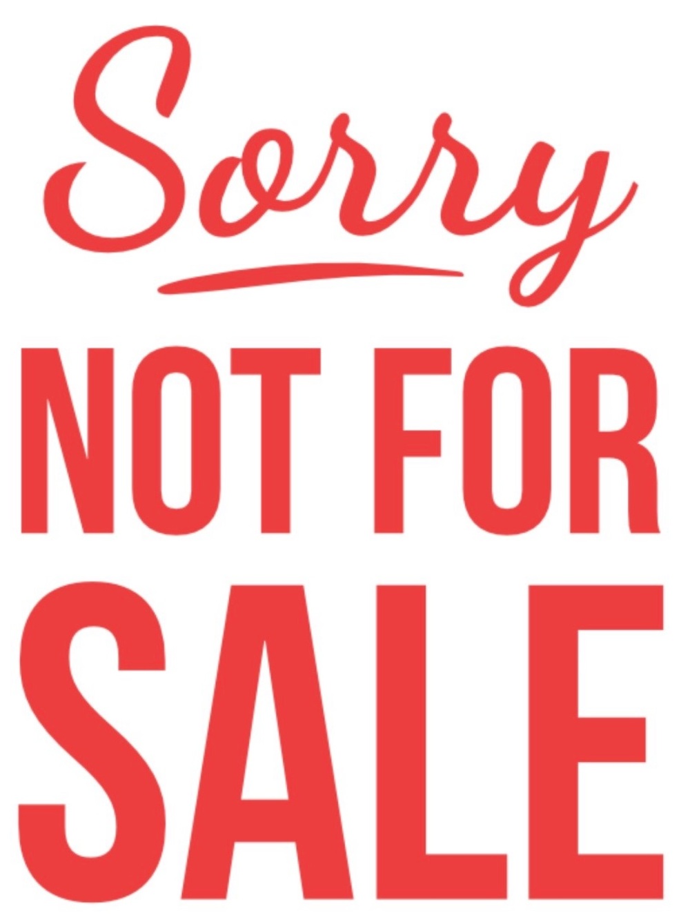 NOT FOR SALE